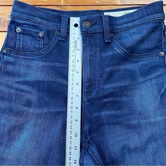 Rag bone Mojave high rise 10 inches ripped knees skinny dark blue made USA 28 - Picture 11 of 12